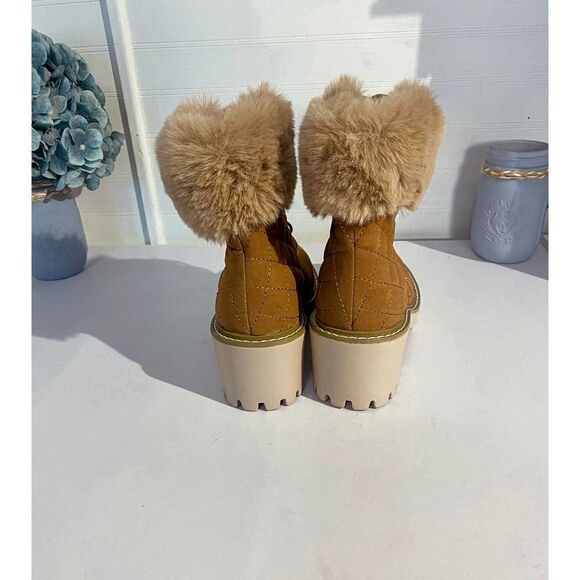 Nicole Miller Faux Fur Cuff Wedge Bootie - Picture 6 of 11